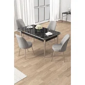 Hanah Home Trpezarijski set, 5 komada, Sivi