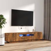 2-dijelni set TV ormarica LED boja dimljenog hrasta drveni