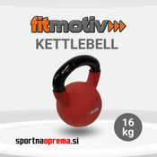 Fitmotiv Kettlebell 16 kg – kettlebell utež iz litega železa prevlečena z neoprensko gumo
