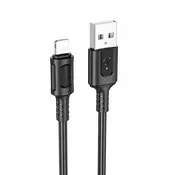 Punjac i podatkovni 60W USB-A na Lightning kabel Borofone Feliz Series BX111 - 2.4A - 1m - crni