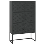 Vidaxl Visoka omarica črna 80x35x135 cm jeklo