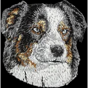 shumee Avstralski ovčar, Aussie - našitek v obliki psa, vezeni našitek, edinstvena dekoracija nahrbtnika znamke Art-Dog