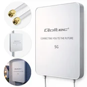 Qoltec 5G LTE antena | 16dBi | smerna | zunanja | SMA | 3300–3800 MHz | vodoodporna | 3 m