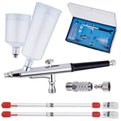shumee Modelirna airbrush šoba 3x 0,2 0,3 0,5 mm Hitri priključek za dve posodi