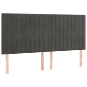 Vidaxl Vzglavje postelje temno sivo 180x5x118/128 cm žamet