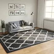 Perivi tepih crno-bijeli 190 x 300 cm