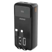 Power bank Dudao K15MAX 30000 mAh z vgrajenimi kabli in hitrim PD polnjenjem - črn