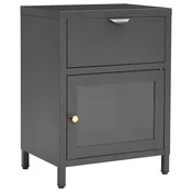 Vidaxl Nočna omarica antracitna 40x30x54,5 cm jeklo in steklo