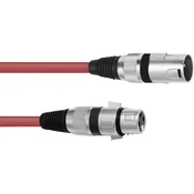 Omnitronic Omnitronic 30220903 XLR priklučni konektor [1x XLR vtič 3-polni - 1x XLR vtičnica 3-polna] 3.00 m rdeča, (20427998)