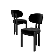 Hanah Home set trpezarijskih stolica Dore 6 kom, crna tkanina Babyface, crne metalne noge