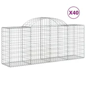 Lucne gabionske košare 40 kom 200x50x80/100cm pocincano željezo