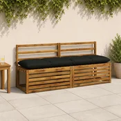 vidaXL Blazina za klop VIANEN 100% poliester Črna 180 x 40 x 12 cm