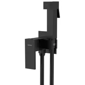 CUBEMIX concealed bidet mixer tap with stop shower, square, black matt - Črna mat barva - Sapho - CUBEMIX - 72 - Medeninasti - Vzvod - Kvadratni - 70 - 14
