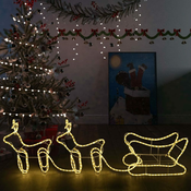 vidaXL Ukrasni božicni sobovi i sanjke vanjski s 576 žarulja