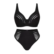 Trendyol Curve Black Striped Underwire Cupless Plus Size Lingerie Sets