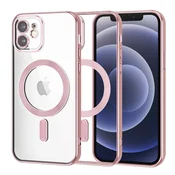 Ovitek Techsuit Luxury Crystal MagSafe za iPhone 12 - pink