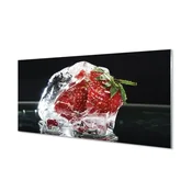 tulup.si Zidna obloga za kuhinju Strawberry v ledeni kocki 140x70 cm