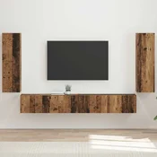 Set zidnog ormarica za TV 4 pcs 29,5 x 31 x 100 cm Staro drvo