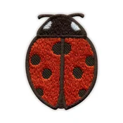 shumee Našitek PIKAPOLA, pikapolonica - rdeč hrošč s črnimi pikami - Samolepilna podlaga - Vezeni našitek/značka/emblem