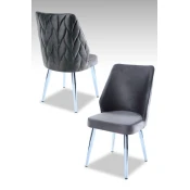 Hanah Home Set stolica Pufi, 48x90x43 cm, 2 komada, Sive
