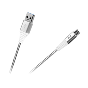 USB kabel Rebel A M. - B mikro M., tekstilni oplet, bele barve, 1m CC-122-RB100W