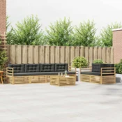 Set vanjskih sofa 7 kom. Bijela i antracit Poliester