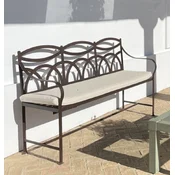 Casa Padrino luxury Art Nouveau wrought iron garden bench brown/cream 150 cm