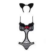 Obsessive Tridelni kostum Gepardina (Brezplačen 1 L mehčalca Passion), L-XL
