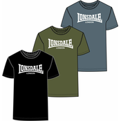 LONSDALE Majica  svetlo modra / temno modra / zelena / bela