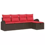 Set sofe s jastukom s pohranom 5 pcs Smeda i crvena poliratan