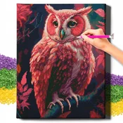 shumee Diamantna slika 5D z okvirjem Diamantno vezenje Velika sova Mozaik 40x50 cm