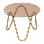 Okrogla stranska mizica s stekleno mizno ploščo o 50 cm Ventana Round – Leitmotiv