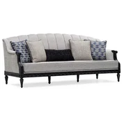 Casa Padrino luxury baroque living room sofa silver/black - Handmade baroque style sofa with decorative pillows - Noble & Magnificent - Luxury living room furniture in baroque style