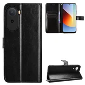 GS Ovitek za Xiaomi Redmi A7 Pro, denarnica Crazy Horse, črna