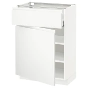 METOD / MAXIMERA Podni element s fiokom/vratima, bela/Voxtorp matirano bela, 60x37 cm