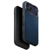 Premium ovitek UNIQ Lyden Leatherette Case™ iz umetnega usnja za iPhone 17 Pro - Blue/Black