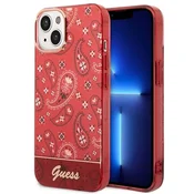 Ovitek Guess za iPhone 14 Plus 6.7 Bandana Paisley, rdeč