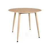 Okrogla jedilna miza NELVO 90 cm, travertin/kašmir