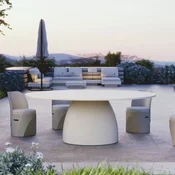 Casa Padrino Luxury Garden Dining Table Matte White A 200 cm - Luxury Garden Furniture