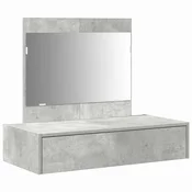 Vidaxl Toaletna mizica s predalom Siva 83 x 40 x 70 cm Konstruiran les