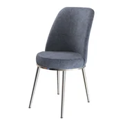 Hanah Home set trpezarijskih stolica Dexa 2 kom, dimno siva tkanina Babyface, hromirane metalne noge