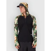Mons Royale Temple Merino Long Sleeve Hood Base Layer To black