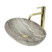 shumee GTM Design Aufsatzwaschbecken 49 cm - Matt Modern Waschbecken ohne Hahnloch - Elegant Aufsatzwaschbecken Oval für Badezimmer und Gäste WC - nur Bad Waschbecken