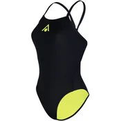 Womens swimwear aqua sphere essential tie back black/yellow xl - uk38
