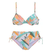 SUNSEEKER Bikini meta/temno zelena/pastelno lila/korala