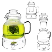 KADAX Vrč iz borosilikatnega stekla z infuzerjem in grelnikom, 1,5 l