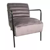 FOTELJA metal, tekstil siva