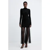TWINSET Pletena obleka 252TT3262 Črna Regular Fit