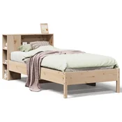 Vidaxl Knjižna postelja brez vzmetnice 75x190 cm trdna borovina