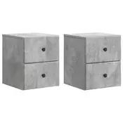 vidaXL Stenski nočni omarici 2 pcs Betonsko siva 34,5 x 33 x 40 cm